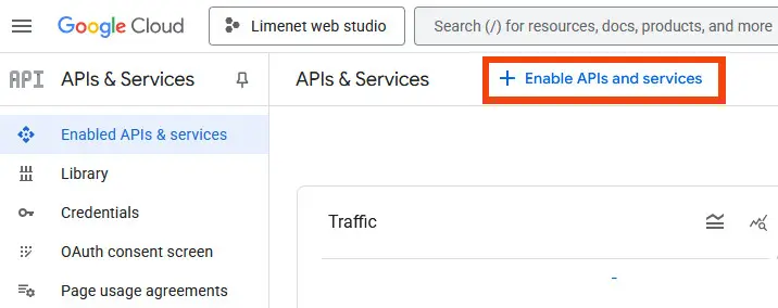Add Enable APIs & Services