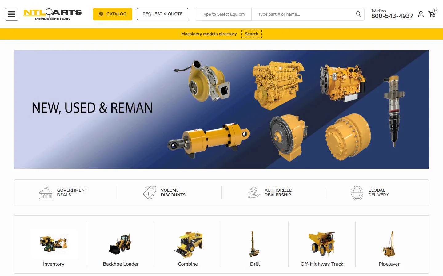 Головна NTL Parts після редизайну
