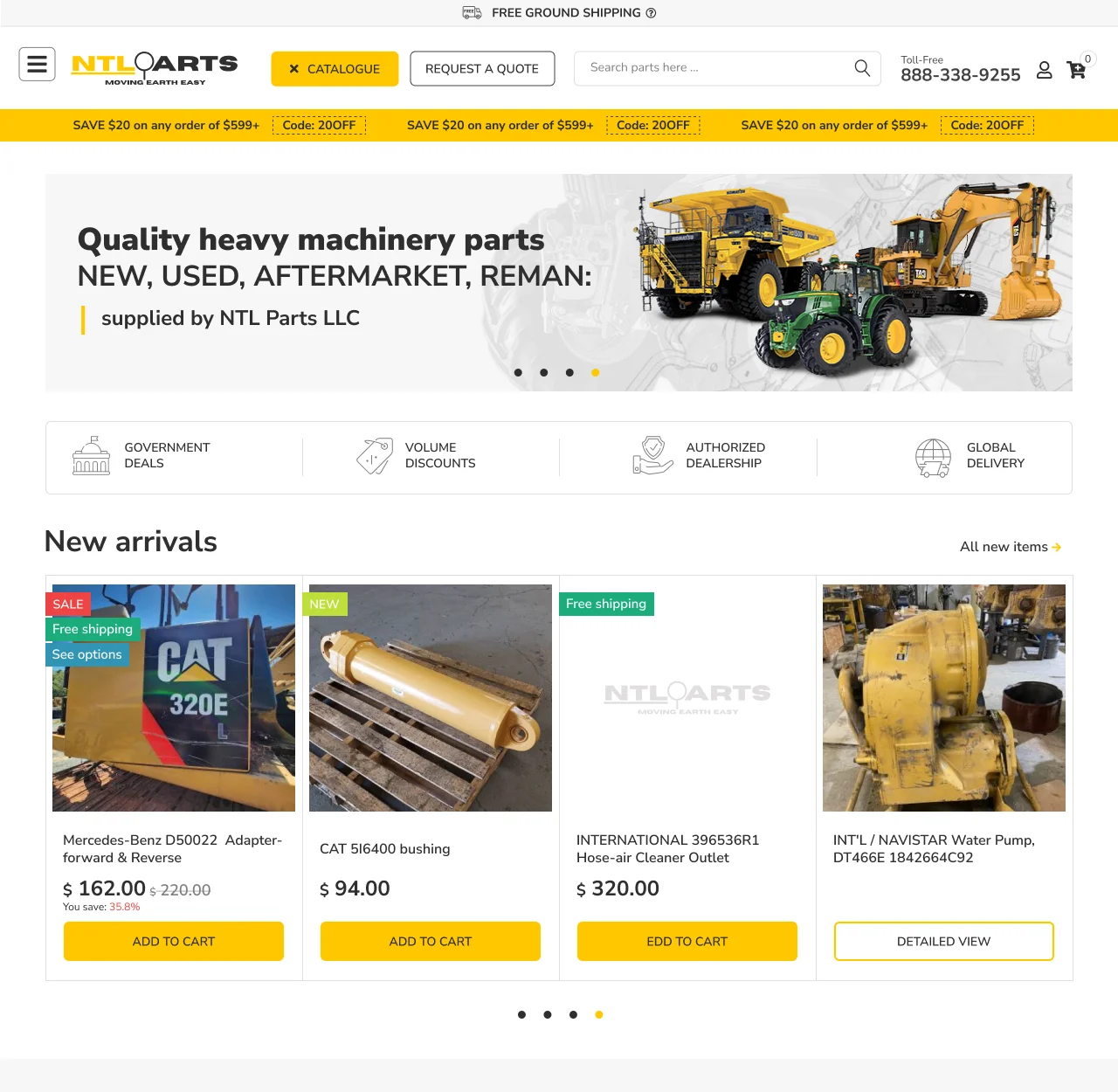 Макет головної сторінки NTL Parts, редизайн 2024