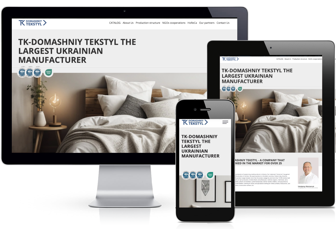 Development of a corporate website for a textile manufacturer TK-Domashniy Tekstyl TK-Domashniy Tekstyl